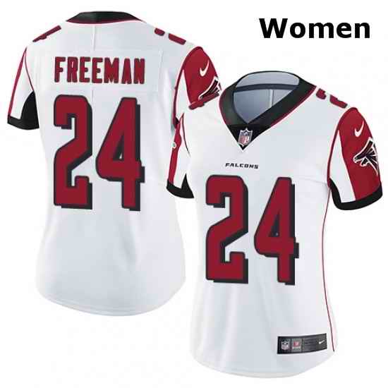 Womens Nike Atlanta Falcons 24 Devonta Freeman Elite White NFL Jersey